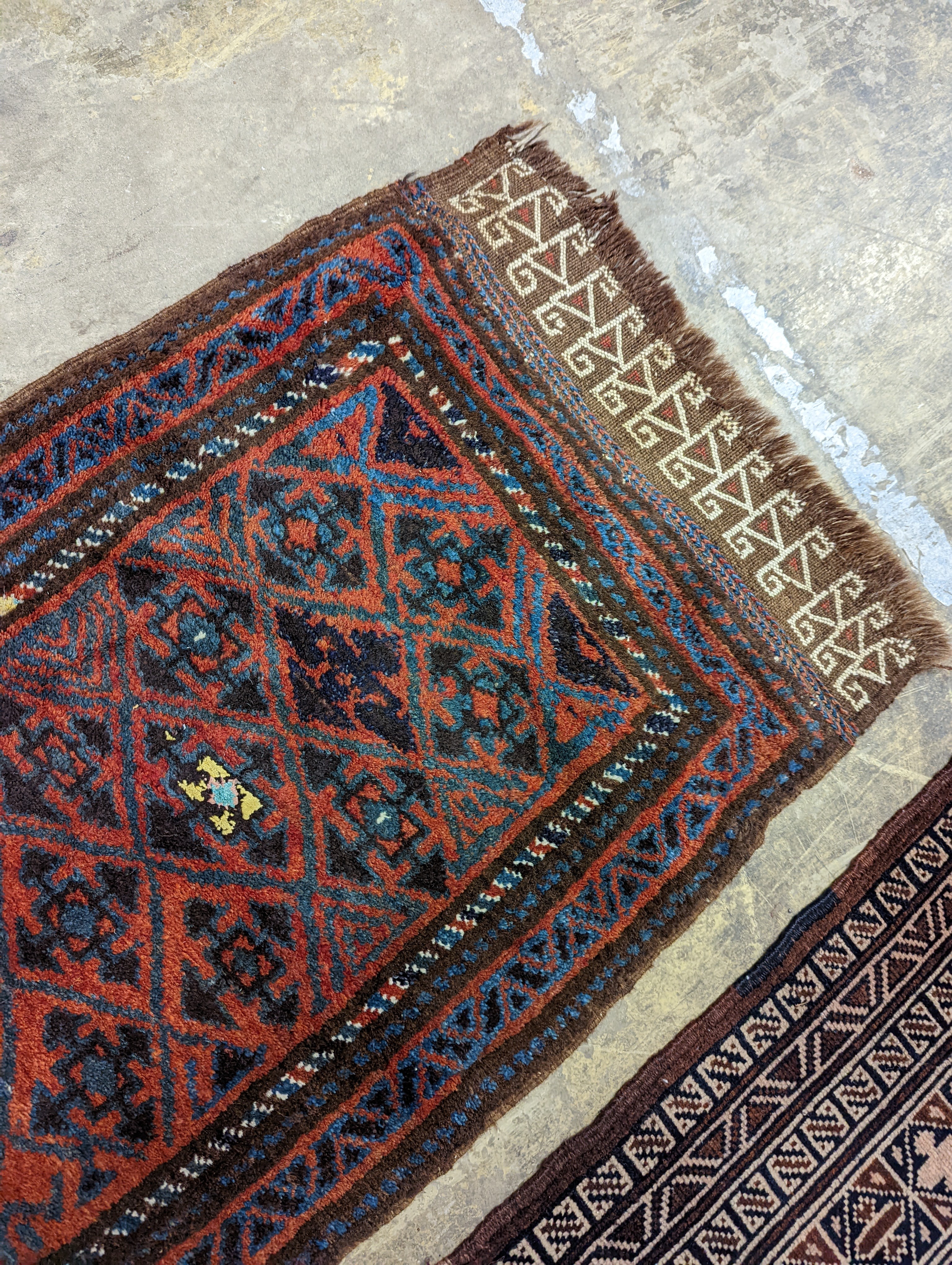 A Belouch rug and an Afghan mat, larger 140 x 85cm